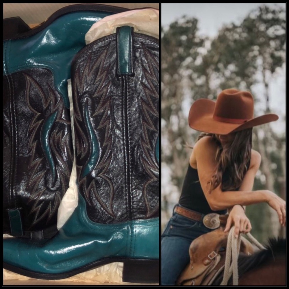 Justin boots women’s cowboy blue leather boots